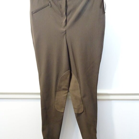 Tuffrider Equestrian Ribbed Knee Patch Breeches Brown sz 36L NEW Chocolate - Picture 2 of 9